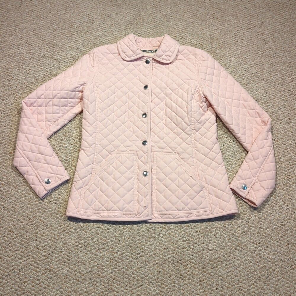 Lauren Ralph Lauren Quilted Jacket Coat Women Small Pink Preppy Classic